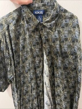 Honors Olive and Black Lightweight Button-Front Shirt Jacket